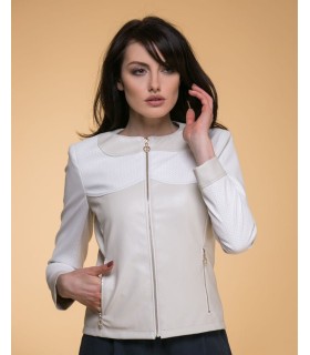 бяло кожено яке GLADIS