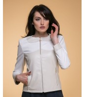 бяло кожено яке GLADIS