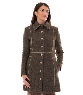 тъмно зелено палто GARDENIA