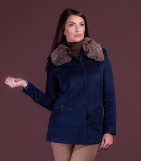 синьо късо палто GALAKTIKA