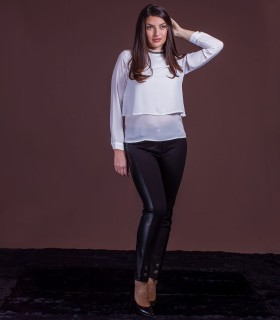 панталон с кожена лента NOEL