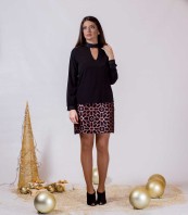 черна блуза тип риза BILIANA