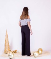 широк черен панталон NELSON