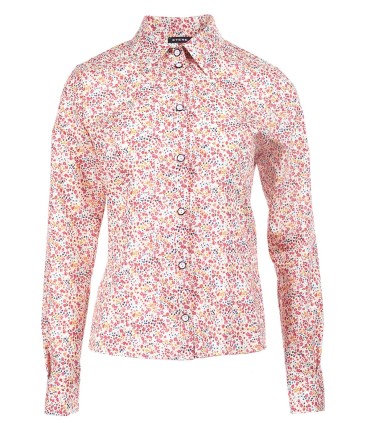 Лятна дамска риза дълъг ръкав на червени ситни цветя от ЕТЕРЕ