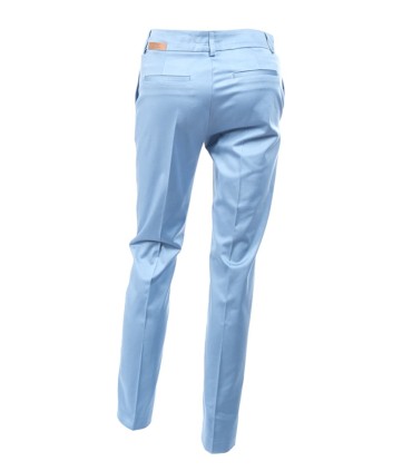 Памучен дамски прав панталон в светлосиньо от Етере