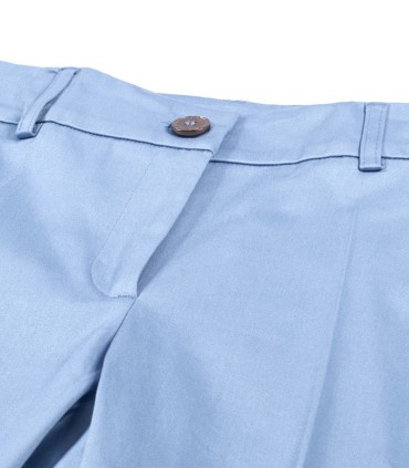 Памучен дамски прав панталон в светлосиньо от Етере