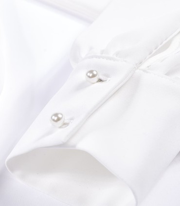 Бяла ефектна риза с прехвърляне ETERE