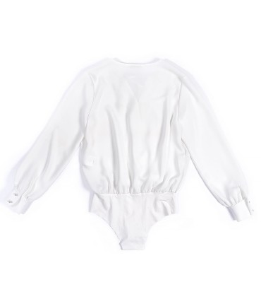 Бяла ефектна риза с прехвърляне ETERE