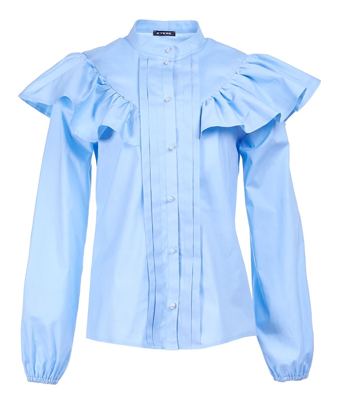 Синя дамска блуза с дълъг ръкав BESI