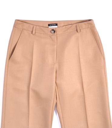 Широк дамски панталон в бежав цвят от Етере