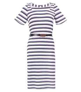 Рокля в бяло и синьо рае KAT1