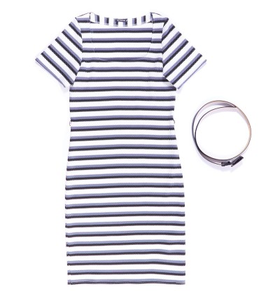 Рокля в бяло и синьо рае KAT3