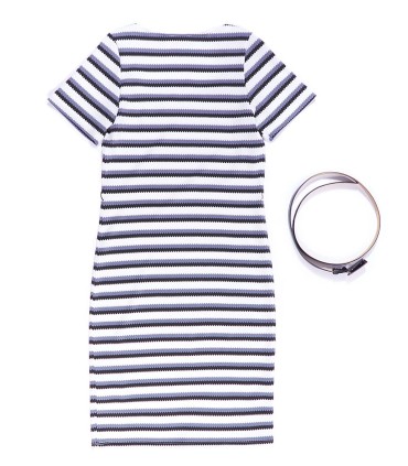 Рокля в бяло и синьо рае KAT4