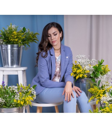 Памучен дамски прав панталон в светлосиньо от Етере