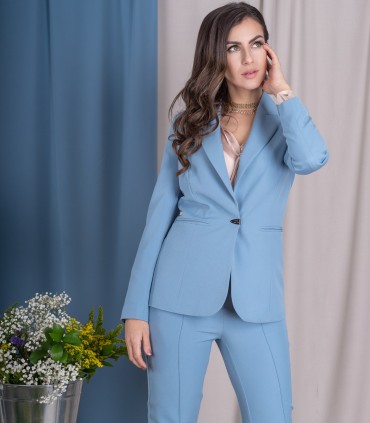 Удължено дизайнерско сако в светлосин цвят от ETERE