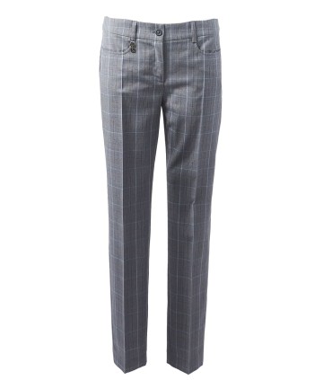 Дамски панталон в сиво каре от 100% вълна - нова колекция ЕТЕРЕ