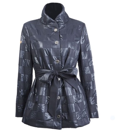 Черно шушлеково яке с вълна и карирани елементи от ЕТЕРЕ