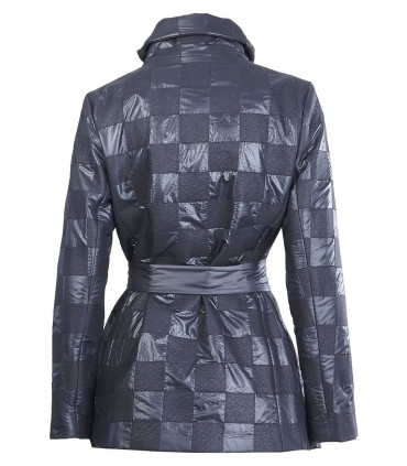 Черно шушлеково яке с вълна и карирани елементи от ЕТЕРЕ