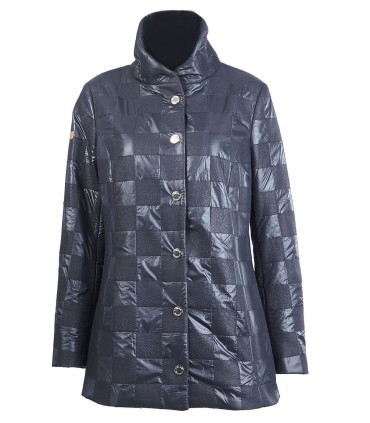 Черно шушлеково яке с вълна и карирани елементи от ЕТЕРЕ