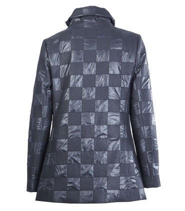 Черно шушлеково яке с вълна и карирани елементи от ЕТЕРЕ