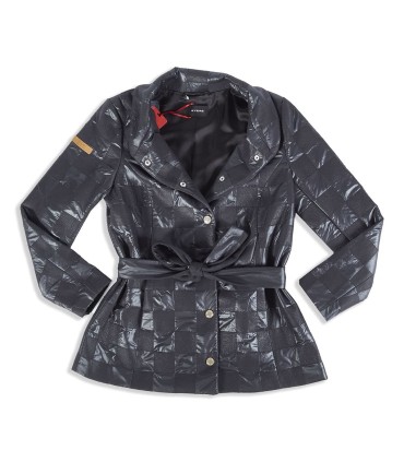 Черно шушлеково яке с вълна и карирани елементи от ЕТЕРЕ