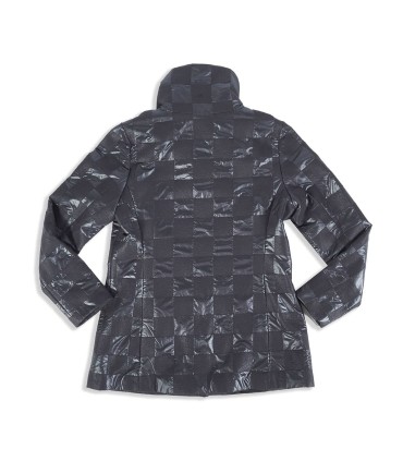 Черно шушлеково яке с вълна и карирани елементи от ЕТЕРЕ