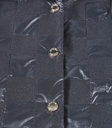 Черно шушлеково яке с вълна и карирани елементи от ЕТЕРЕ