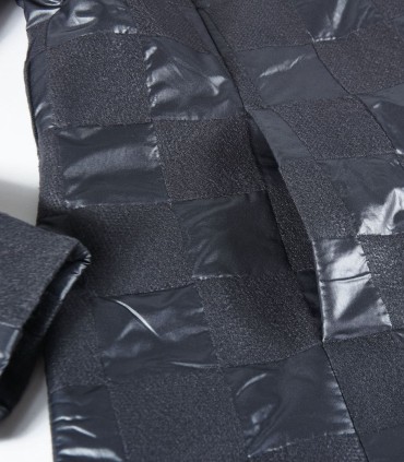 Черно шушлеково яке с вълна и карирани елементи от ЕТЕРЕ