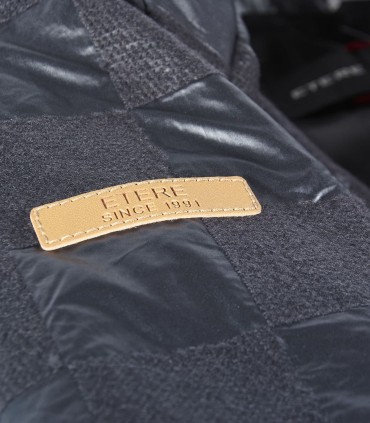 Черно шушлеково яке с вълна и карирани елементи от ЕТЕРЕ