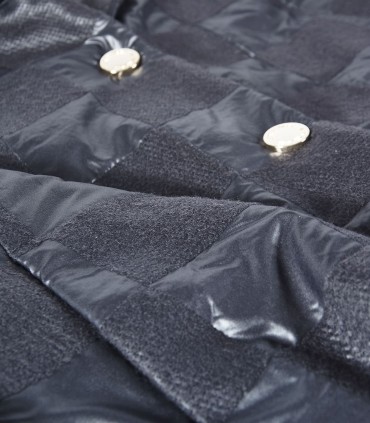 Черно шушлеково яке с вълна и карирани елементи от ЕТЕРЕ