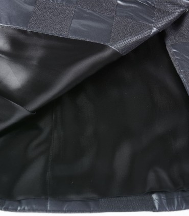 Черно шушлеково яке с вълна и карирани елементи от ЕТЕРЕ