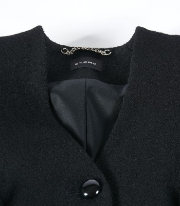 Черно дамско вълнено сако с черни бродерии от ЕТЕРЕ