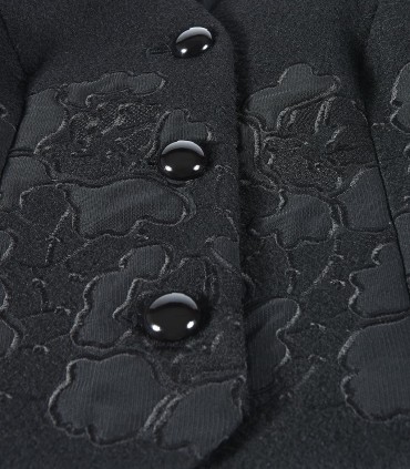 Черно дамско вълнено сако с черни бродерии от ЕТЕРЕ