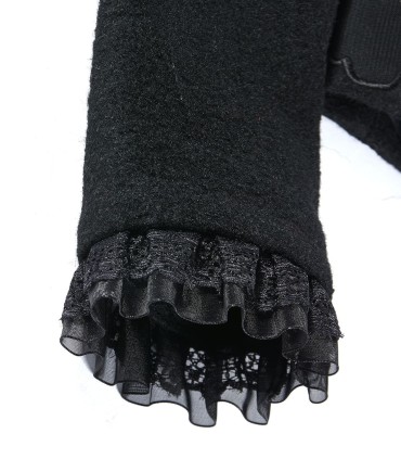 Черно дамско вълнено сако с черни бродерии от ЕТЕРЕ