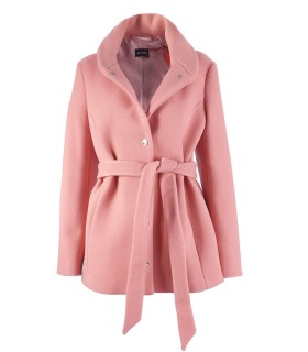 Зашеметяващо късо пухкаво палтенце с къс косъм в цвят сьмга от Етере