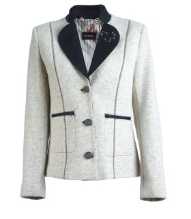 Вълнено сако вталена кройка от 100% вълна с кръпки на лактите