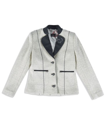 Вълнено сако вталена кройка от 100% вълна с кръпки на лактите