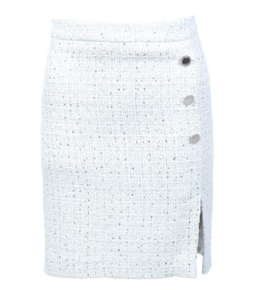 Дамска пола памучна пола до коляното част от костюм в бяло