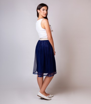 Пола с ластик в синьо