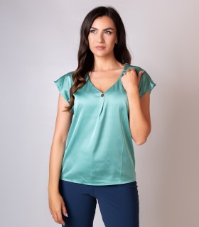 Елегантна дамска блуза в нежен цвят мента
