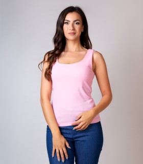 Летен розов топ от еластична материя