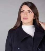 Късо тъмносиньо дамско палто от ЕТЕРЕ 7