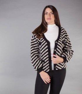 Къса вълнена раирана жилетка LAURA