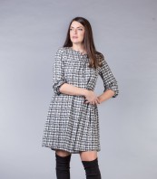 Разкроена карирана рокля MIRANDA 2