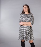 Разкроена карирана рокля MIRANDA 4