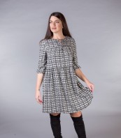 Разкроена карирана рокля MIRANDA 5