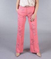 Розов широк панталон на цветя NUTRI