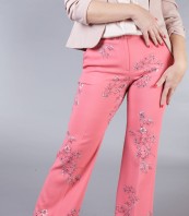 Розов широк панталон на цветя NUTRI