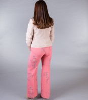 Розов широк панталон на цветя NUTRI