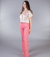 Розов широк панталон на цветя NUTRI